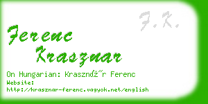 ferenc krasznar business card